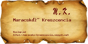 Maracskó Kreszcencia névjegykártya